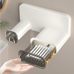 Huamili PS Silicone Hair Dryer and Cotton Swab Storage Rack New Trending Daily Use Silicone Holder & Racks