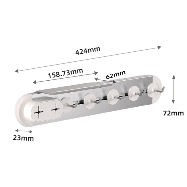 Huamili Latest Design Adhesive Sliding Row Hooks-Standard ABS Aluminum Stainless Steel for Storage and Organization
