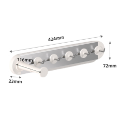 Huamili Latest Design Adhesive Sliding Row Hooks-Standard ABS Aluminum Stainless Steel for Storage and Organization
