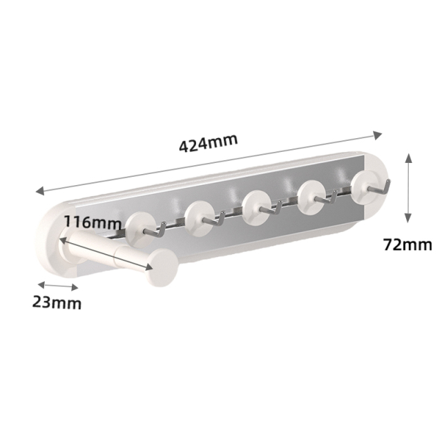 Huamili Latest Design Adhesive Sliding Row Hooks-Standard ABS Aluminum Stainless Steel for Storage and Organization