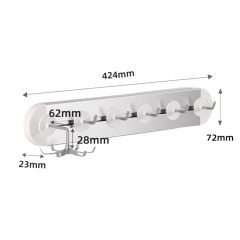 Huamili Latest Design Adhesive Sliding Row Hooks-Standard ABS Aluminum Stainless Steel for Storage and Organization