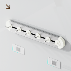 Huamili Latest Design Adhesive Sliding Row Hooks-Standard ABS Aluminum Stainless Steel for Storage and Organization
