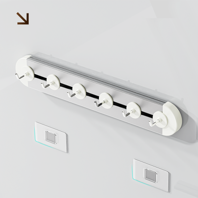 Huamili Latest Design Adhesive Sliding Row Hooks-Standard ABS Aluminum Stainless Steel for Storage and Organization