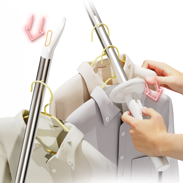 Huamili New Function Telescopic Clothes Prop ABS Silicone Steel Pipe Steel Wire Rope for Home Use