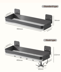 Huamili 304 Stainless Steel Wall-Mounted Drill-Free Detachable Shelf PET Acrylic for Home Bathroom Kitchen