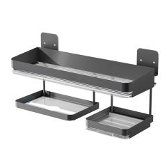 Huamili 304 Stainless Steel Wall-Mounted Drill-Free Detachable Shelf PET Acrylic for Home Bathroom Kitchen