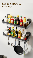 Huamili 304 Stainless Steel Wall-Mounted Drill-Free Detachable Shelf PET Acrylic for Home Bathroom Kitchen