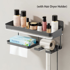 Huamili 304 Stainless Steel Wall-Mounted Drill-Free Detachable Shelf PET Acrylic for Home Bathroom Kitchen