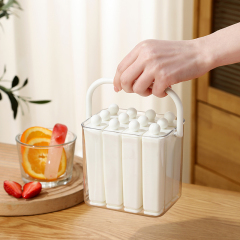 Huamili Large Portable Cube Ice Mold with PP PET Food-grade Silicone for Freezer Use-Reusable & Eco-Friendly