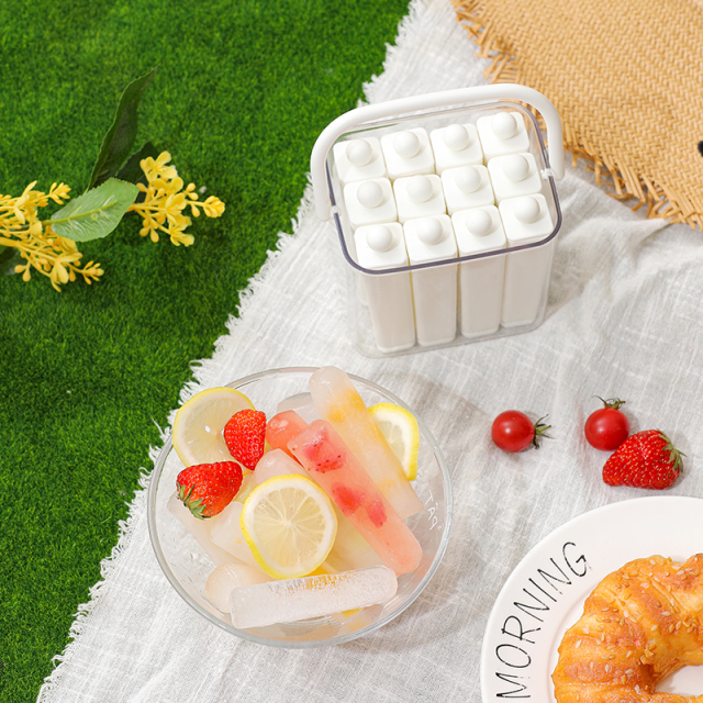 Huamili Large Portable Cube Ice Mold with PP PET Food-grade Silicone for Freezer Use-Reusable & Eco-Friendly