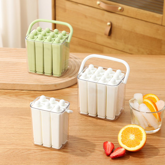 Huamili Large Portable Cube Ice Mold with PP PET Food-grade Silicone for Freezer Use-Reusable & Eco-Friendly