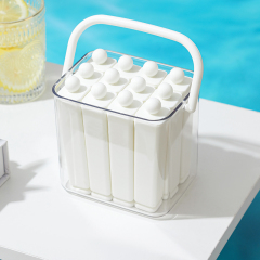 Huamili Large Portable Cube Ice Mold with PP PET Food-grade Silicone for Freezer Use-Reusable & Eco-Friendly