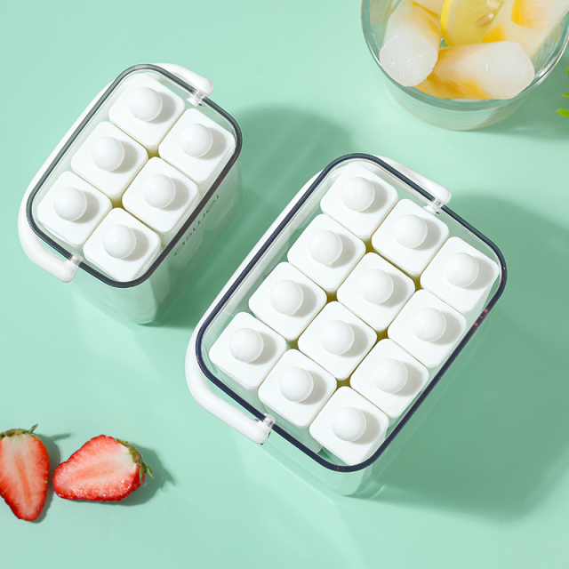 Huamili Large Portable Cube Ice Mold with PP PET Food-grade Silicone for Freezer Use-Reusable & Eco-Friendly