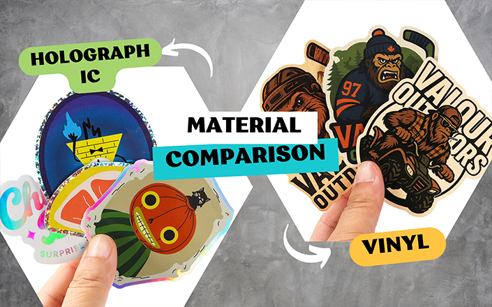 What is the difference between holographic and vinyl stickers?