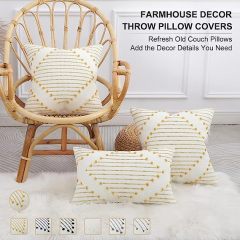 Boho Throw Pillow Covers-Yellow