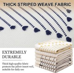 Boho Throw Pillow Covers-Navy Blue