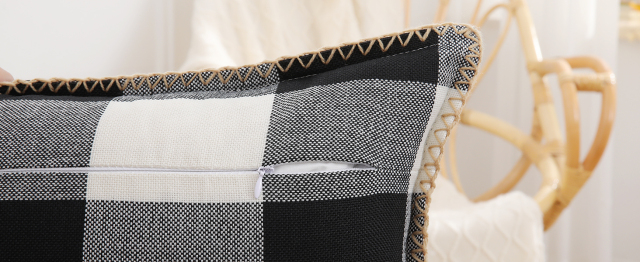 Buffalo Plaid Check Pillow Covers-Black and White