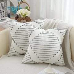 Boho Throw Pillow Covers-Grey