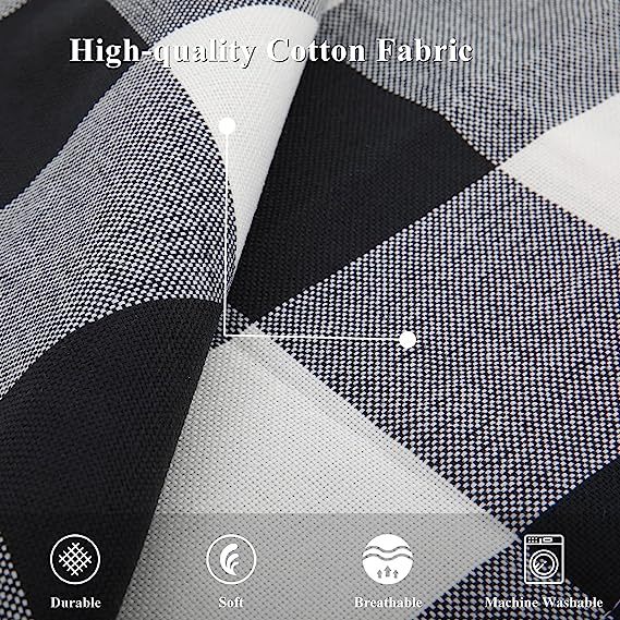 Buffalo Plaid Check Pillow Covers-Black and White