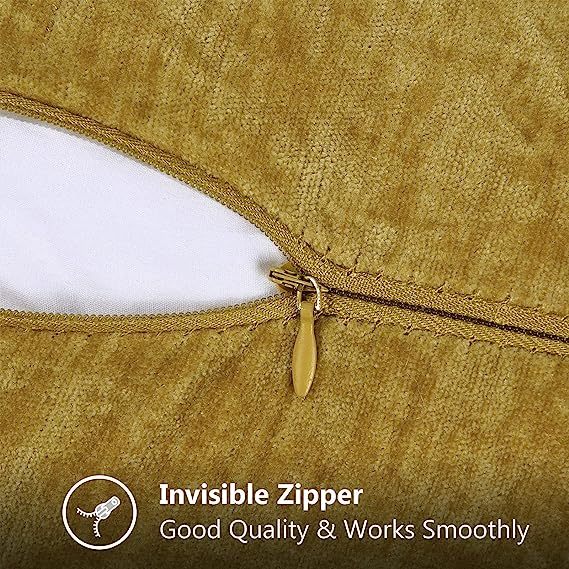 Chenille velvet Pillow Covers-Mineral Yellow
