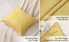 Linen Pillow Covers-Mustard Yellow