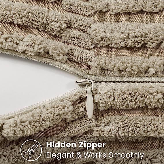 Corduroy Striped Square Pillow Covers-Khaki