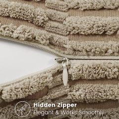 Corduroy Striped Square Pillow Covers-Khaki