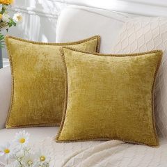 Chenille velvet Pillow Covers-Mineral Yellow