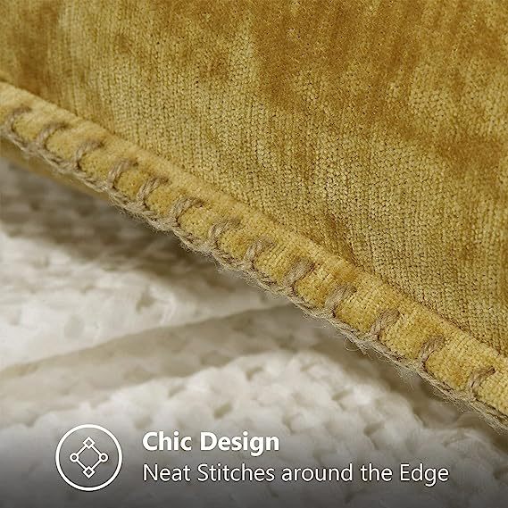 Chenille velvet Pillow Covers-Mineral Yellow