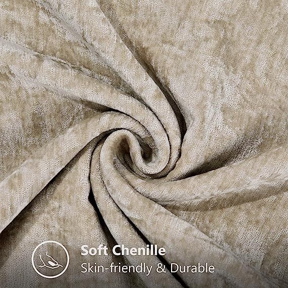 Chenille velvet Pillow Covers-Bleached Sand