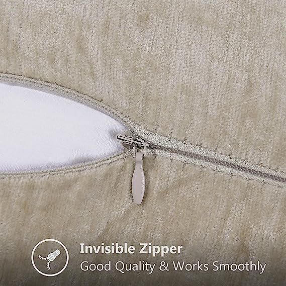 Chenille velvet Pillow Covers-Bleached Sand