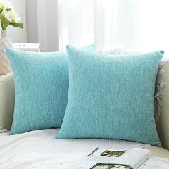 Chenille Pillow Covers-Turquoise