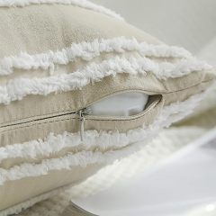 Neutral Striped Pillow Covers-Tan