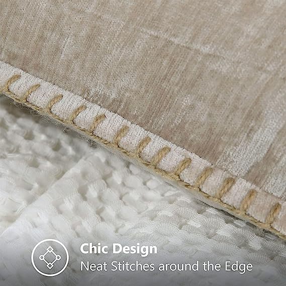 Chenille velvet Pillow Covers-Bleached Sand