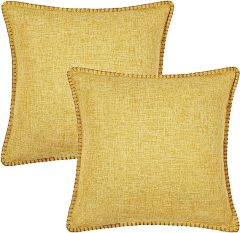 Linen Pillow Covers-Mustard Yellow