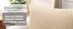 Corduroy Decorative Throw Pillow Covers-Beige