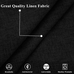 Linen Pillow Covers-Black