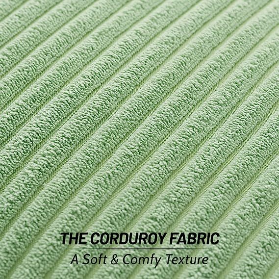 Corduroy Decorative Throw Pillow Covers-Sage Green