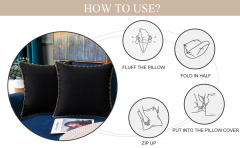 Linen Pillow Covers-Black