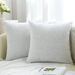 Chenille Pillow Covers-Grey White