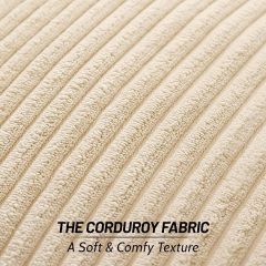 Corduroy Decorative Throw Pillow Covers-Beige