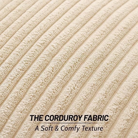 Corduroy Decorative Throw Pillow Covers-Beige