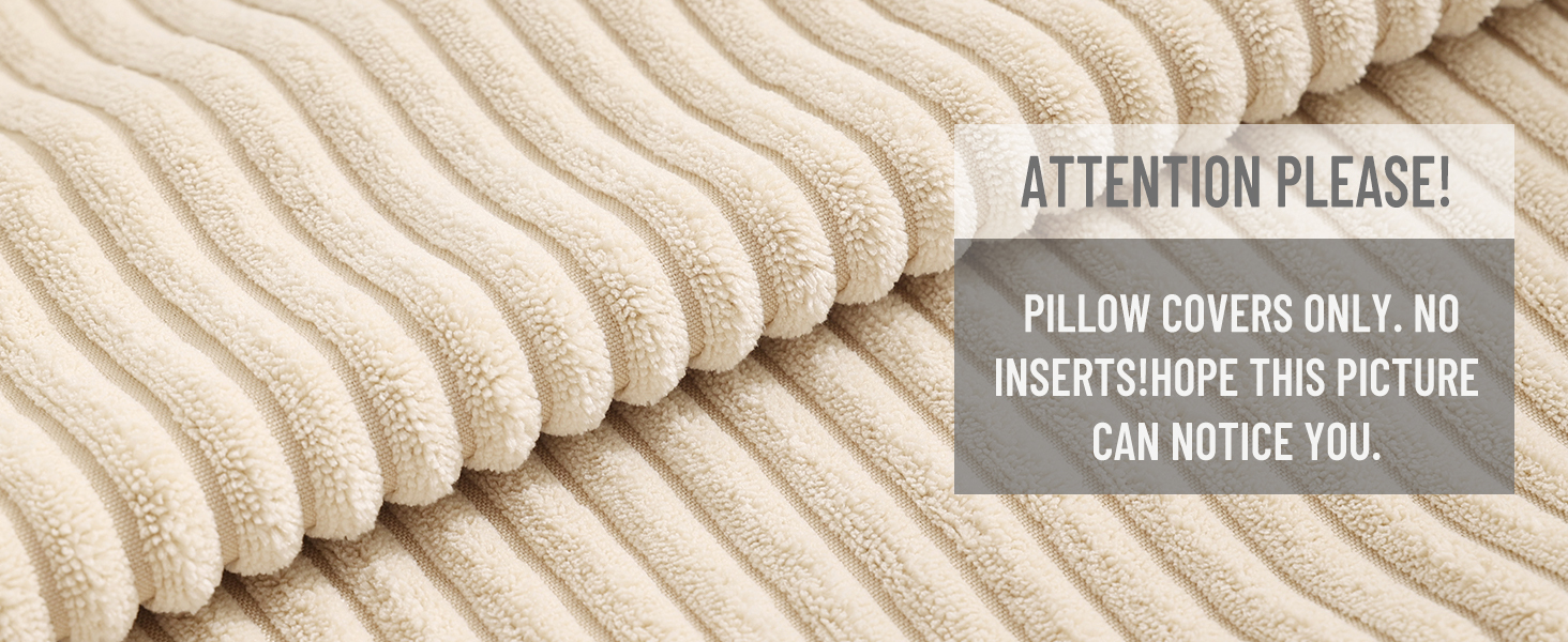 Corduroy Decorative Throw Pillow Covers-Beige