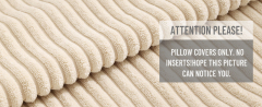 Corduroy Decorative Throw Pillow Covers-Beige