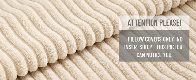 Corduroy Decorative Throw Pillow Covers-Beige
