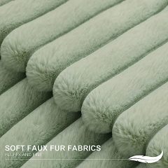 Fluffy Striped Decorative Pillow Covers-Sage Green