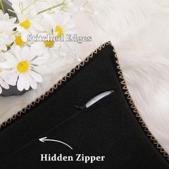 Linen Pillow Covers-Black