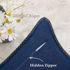 Linen Pillow Covers-Dark Blue