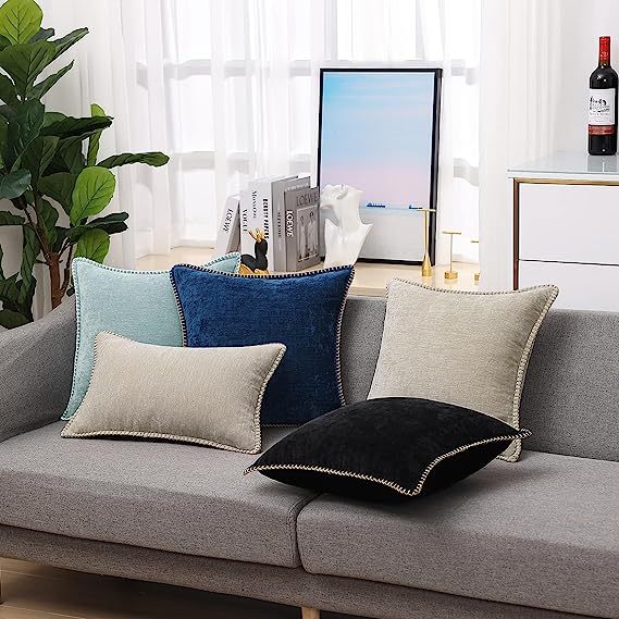 Chenille velvet Pillow Covers-Bleached Sand