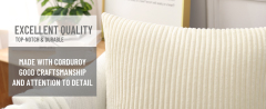 Corduroy Decorative Throw Pillow Covers-Cream White